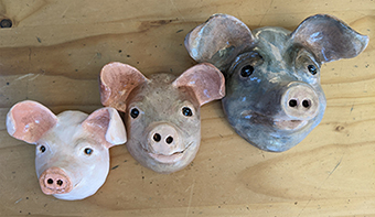 3 Little Piggies (Papier Mache) by Amanda Doran